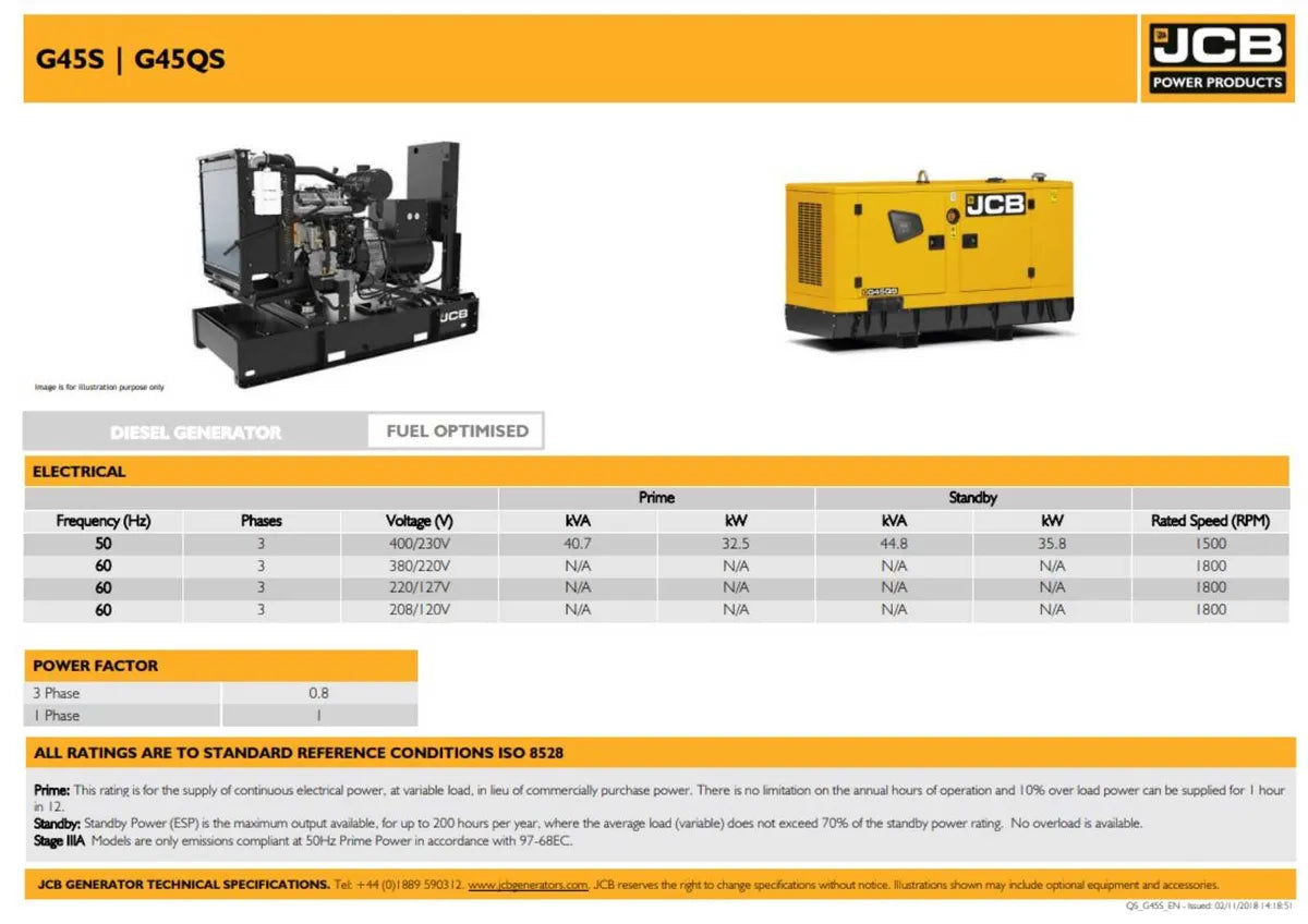 JCB G45QS Generator