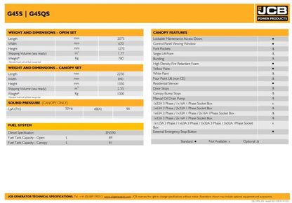 JCB G45QS Generator